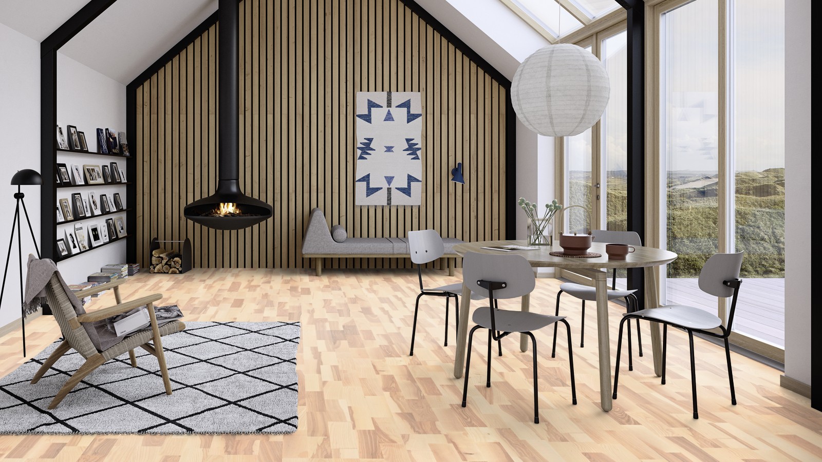 Parquet en frêne blanchi